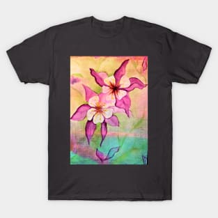 Watercolor Rainbow Aquilegia T-Shirt